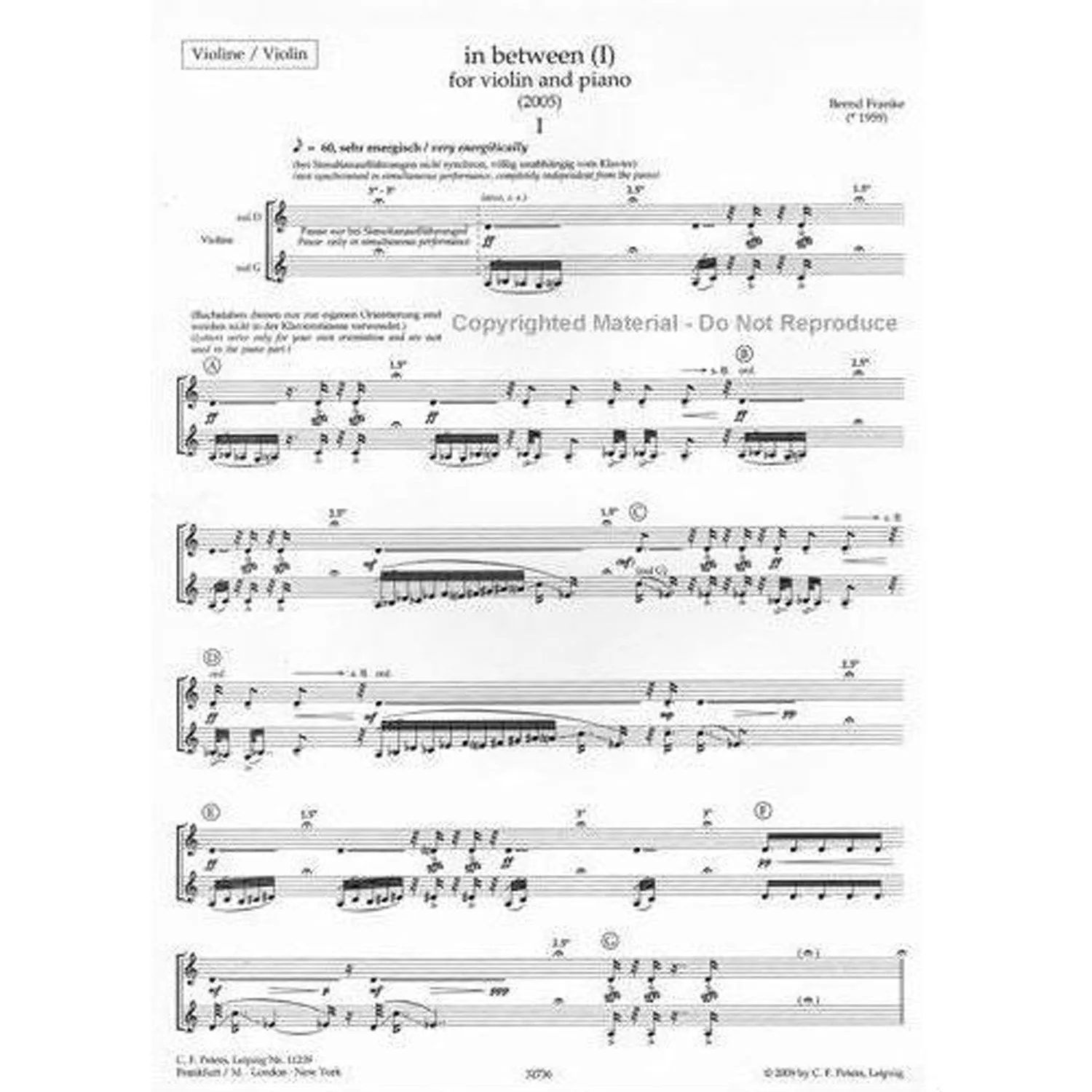 Shar Music Franke In Between I Noten Violine Klavier