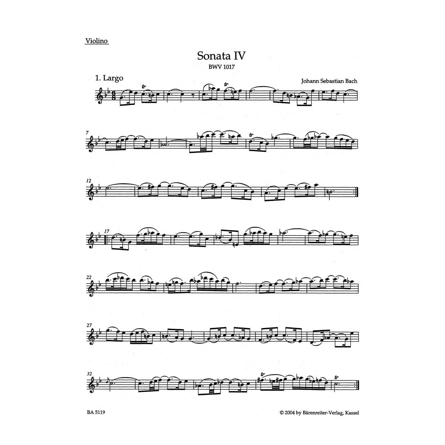 Shar Music Bach 6 Sonaten BWV 1017-1019 Vol.2 Noten Violine Urtext