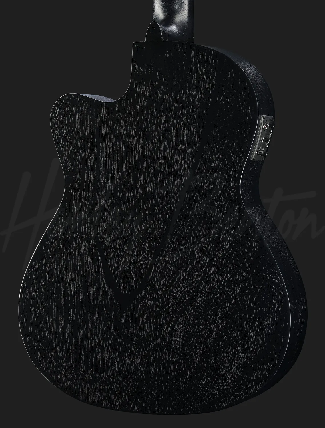 Harley Benton Santos CG-400CE Thinline Konzertgitarre schwarz