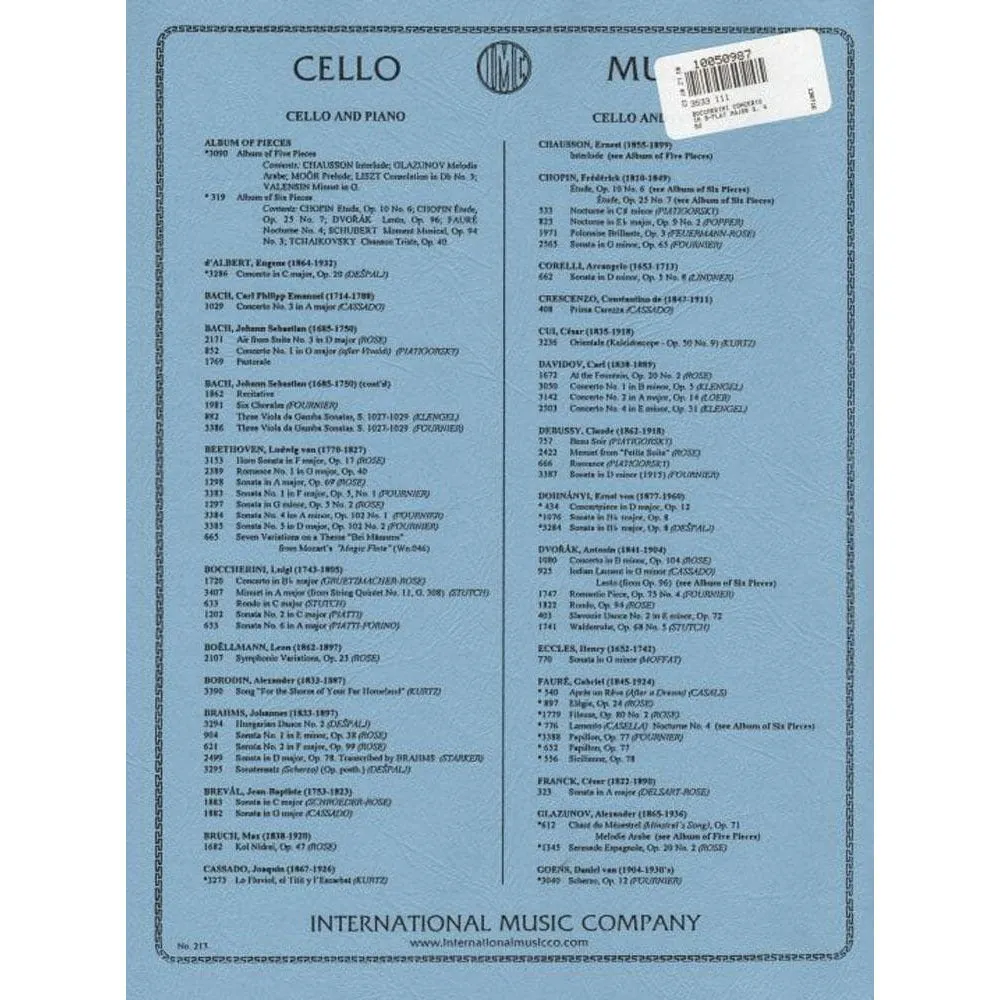 Luigi Boccherini Konzert B-Dur G 482 Noten Cello Klavier