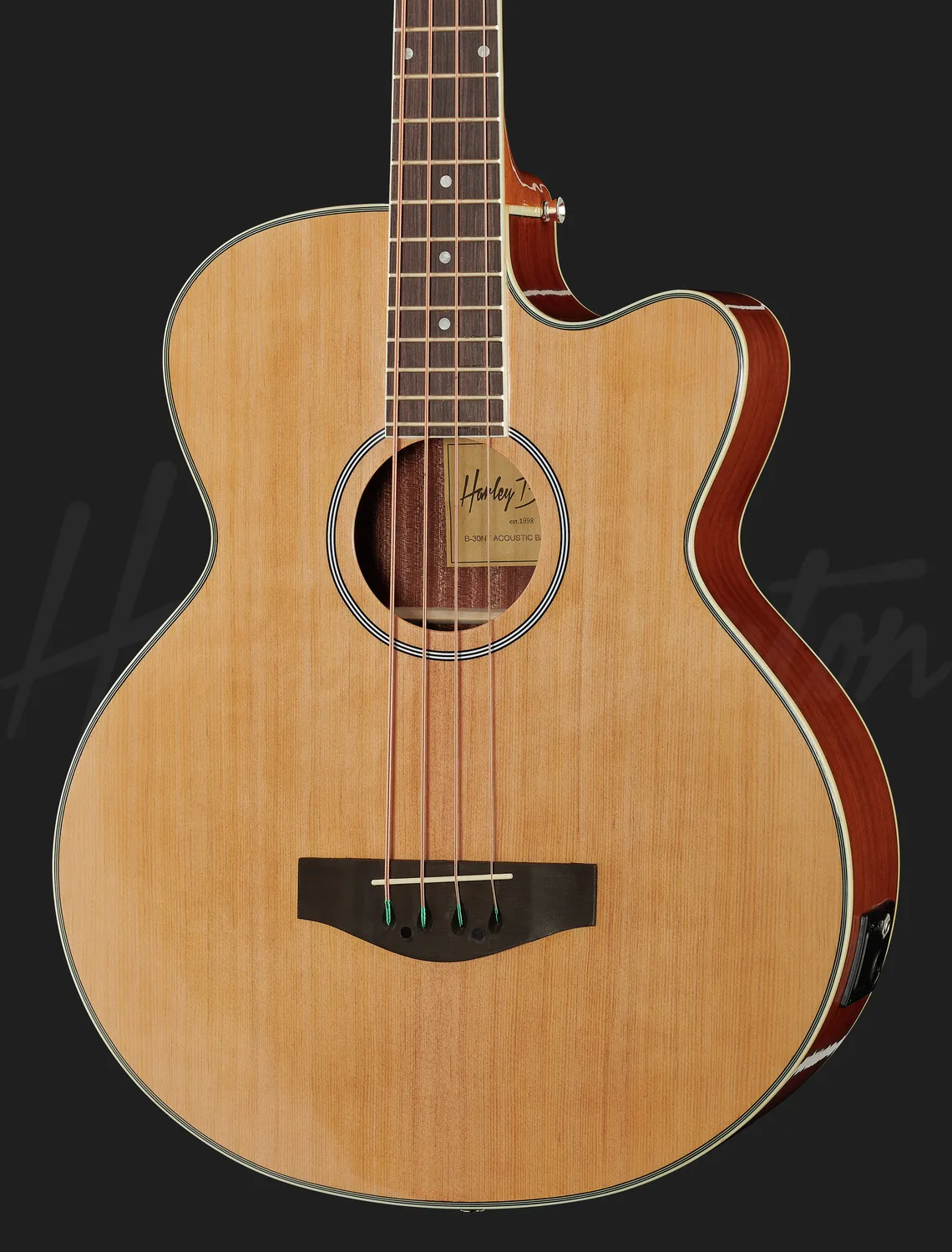Harley Benton B-30 Natural Akustikbass Mahagoni