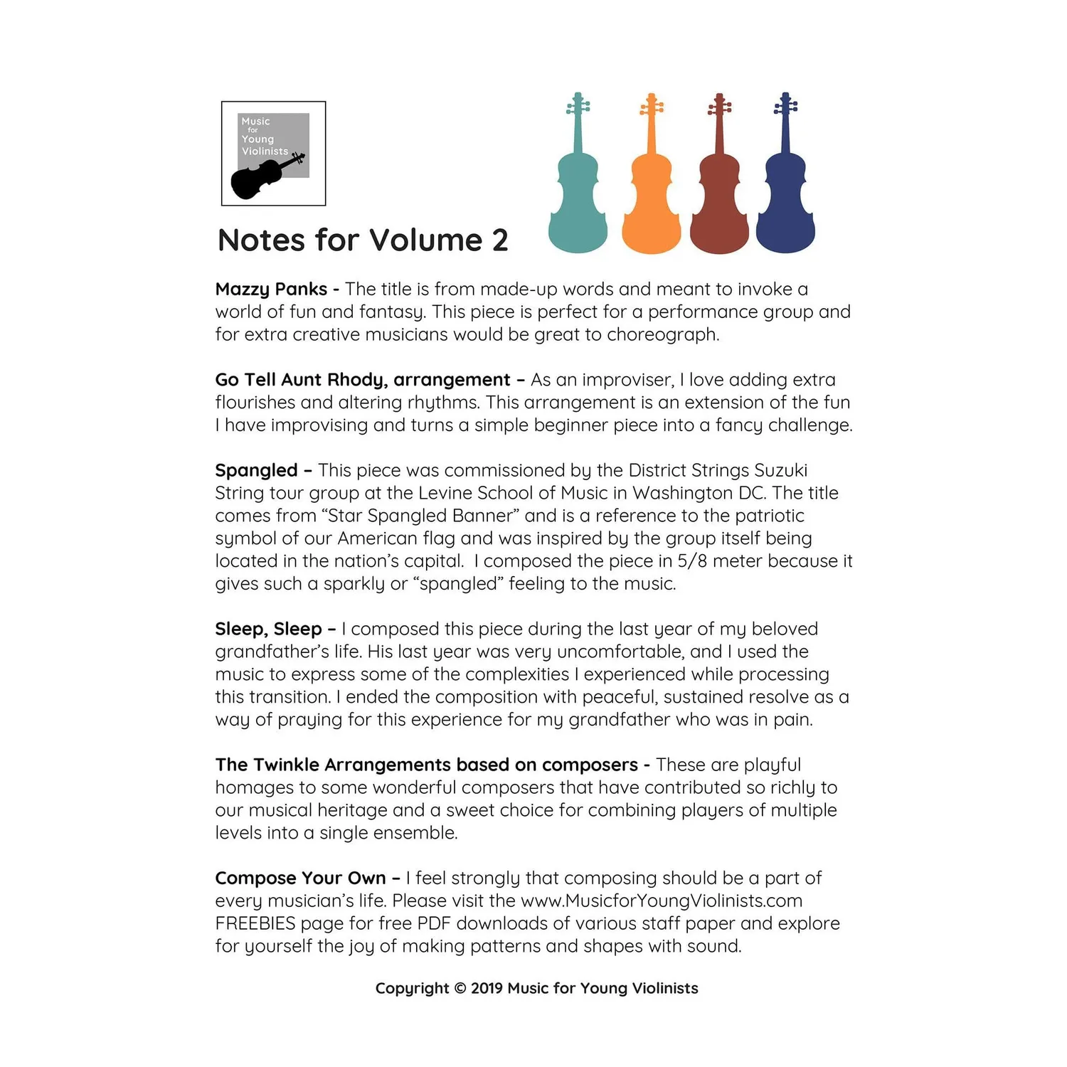 Heather Figi Music for Four Violins Vol. 2 Download