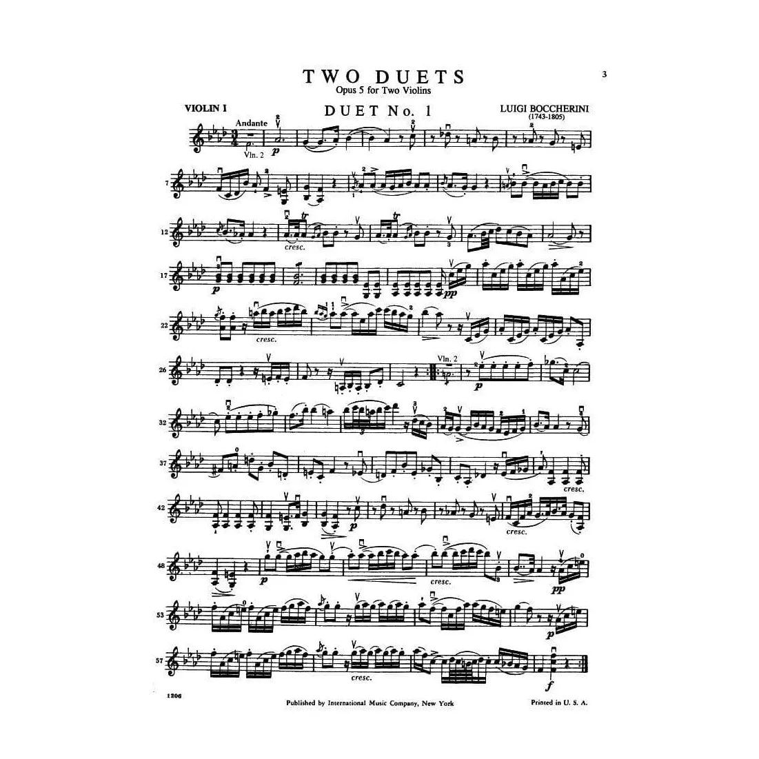 International Boccherini 2 Duette op. 5 Violinduett Noten