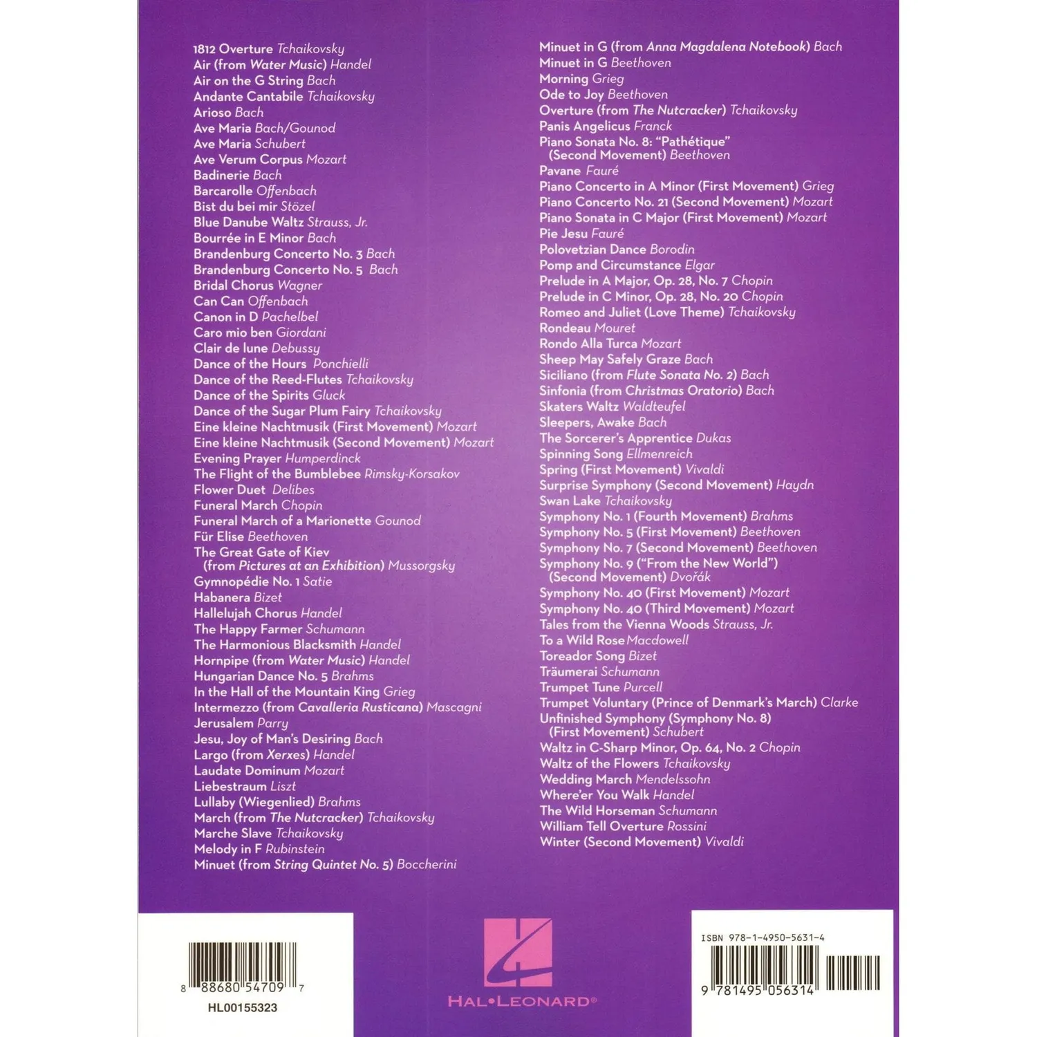 101 Classical Themes Notenheft Violine mittelschwer