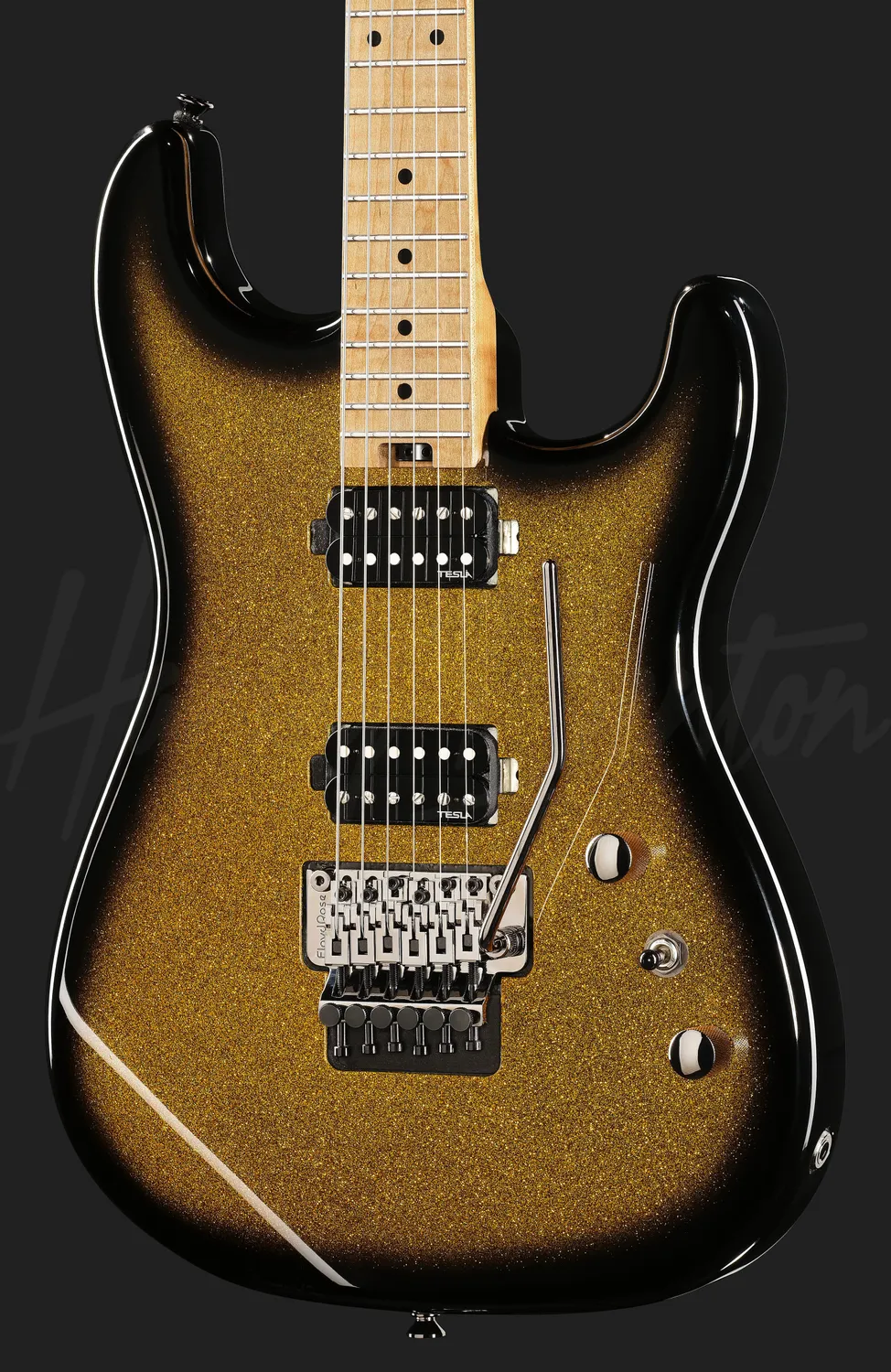 Harley Benton ST-80FR MN HH E-Gitarre Gold Sparkle