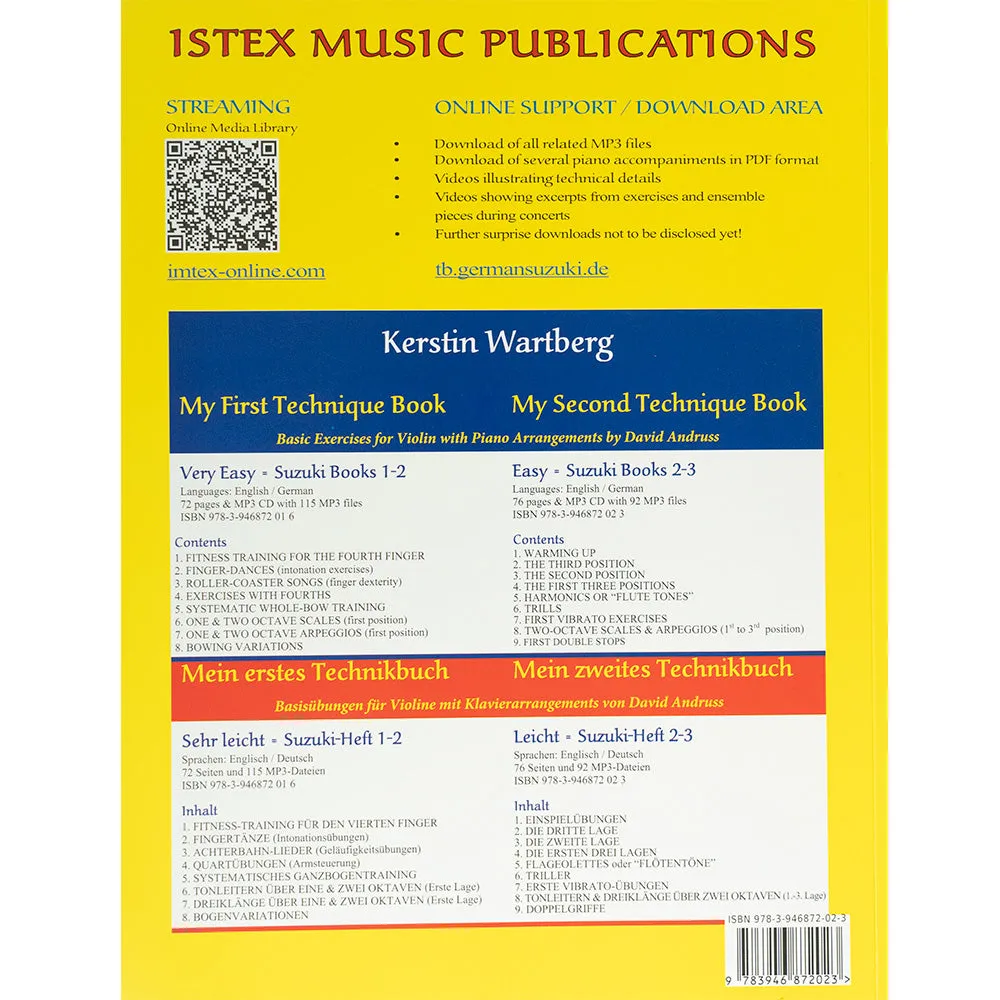Istex Wartberg My Second Technique Book Violinschule mit CD