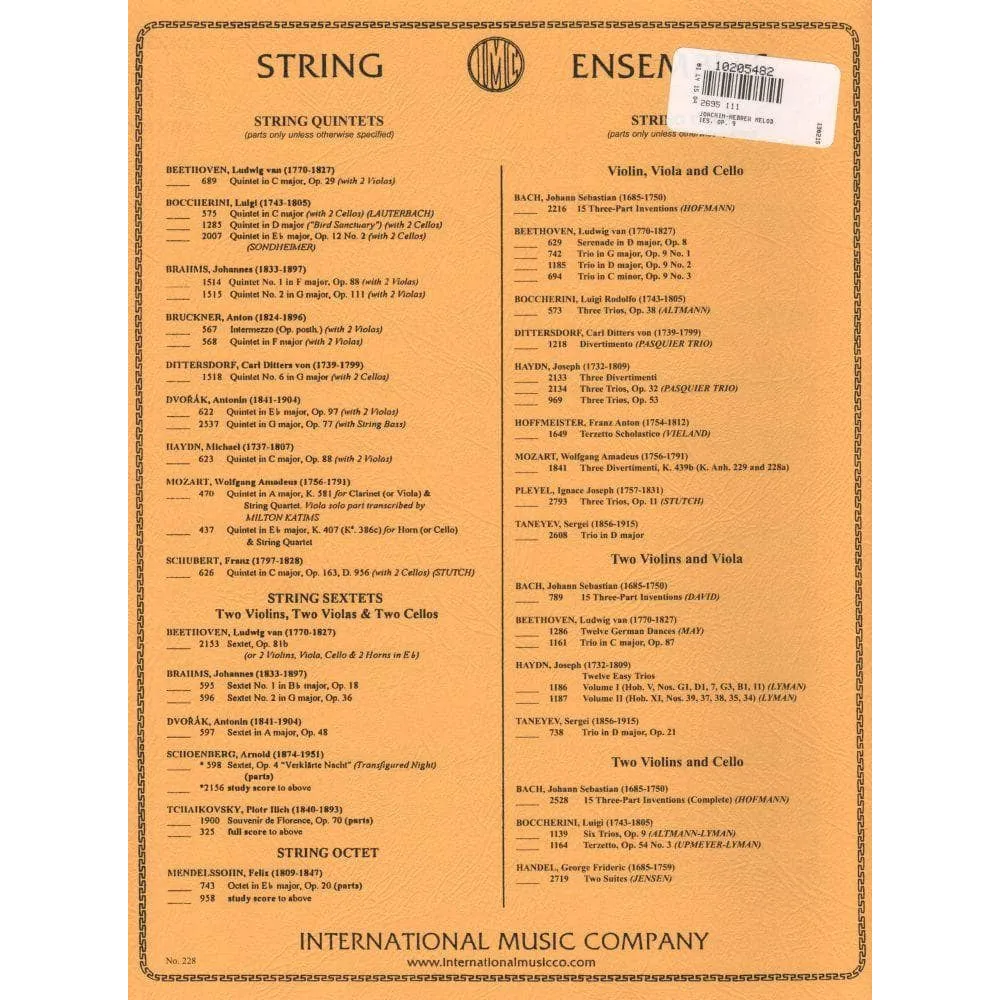 Shar Music Joachim Hebrew Melodies Op.9 Bratschennoten