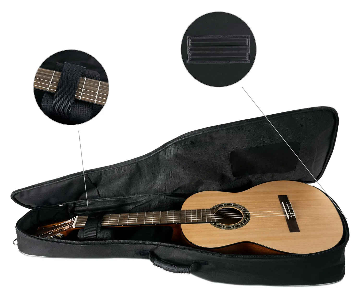 Rocktile Klassik-Gitarrentasche 4/4 Gigbag Schwarz