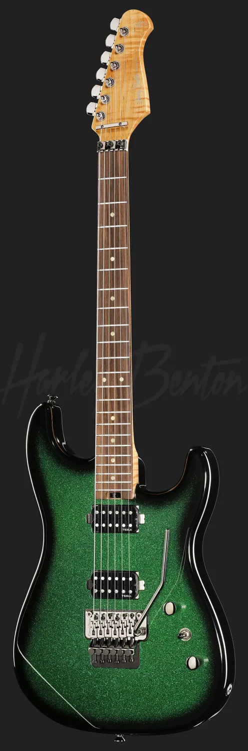Harley Benton ST-80FR HH ESB E-Gitarre Emerald Sparkle Floyd