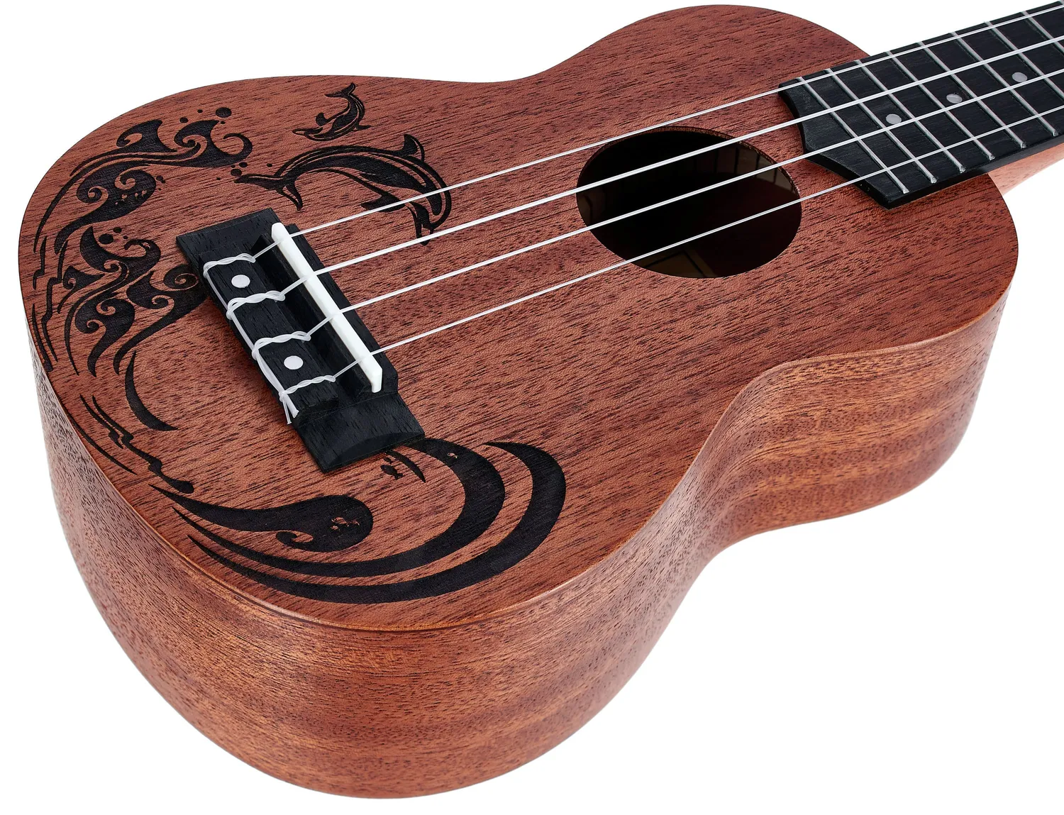 Harley Benton Standard Kahuna-S Dolphin Sopran-Ukulele Mahagoni