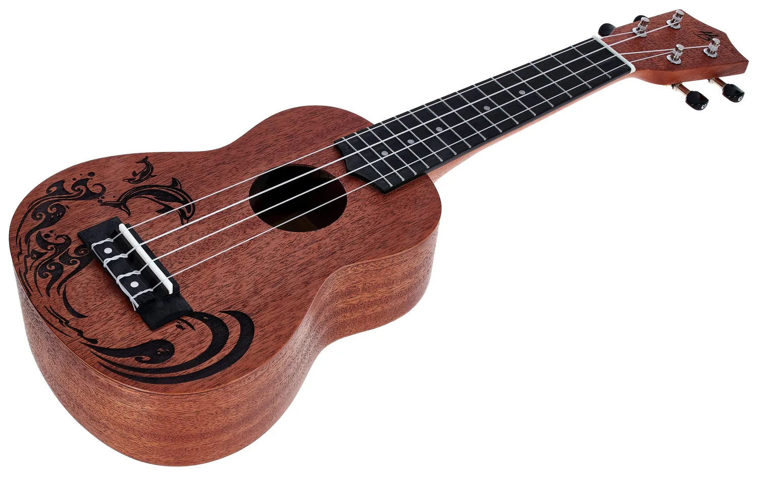 Harley Benton Standard Kahuna-S Dolphin Sopran-Ukulele Mahagoni