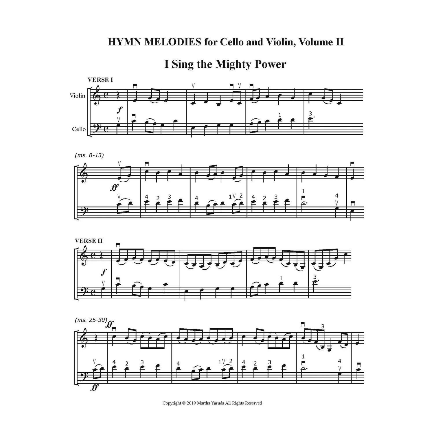Yasuda Hymn Melodies Vol. II Noten-Download Cello Violine