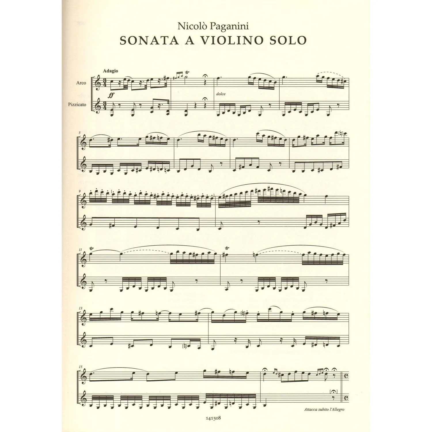 Ricordi Paganini M.S. 6 Violinnoten Solo kritische Edition