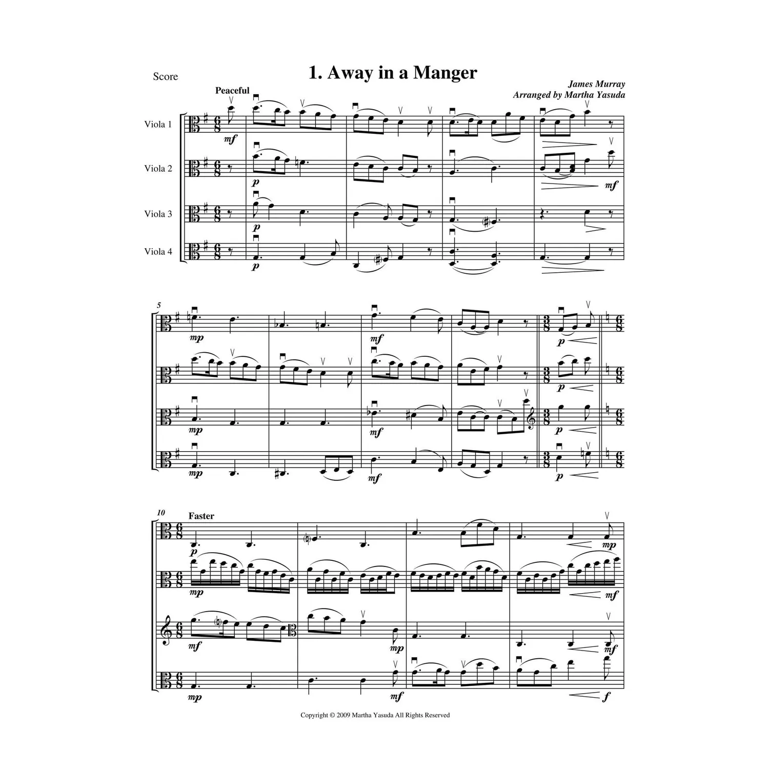 Yasuda Christmas Melodies Vol.I Noten 4 Bratschen Download