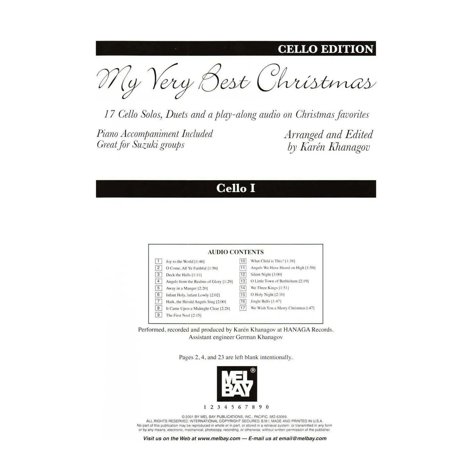 Shar Music My Very Best Christmas Cello Noten für 1-2 Celli Klavier