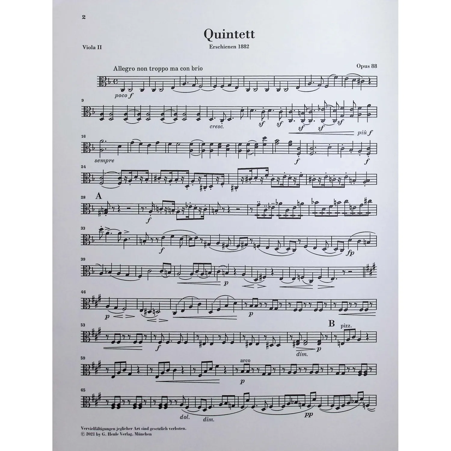 Shar Music Streichquintett Nr 1 Brahms Noten Henle Urtext