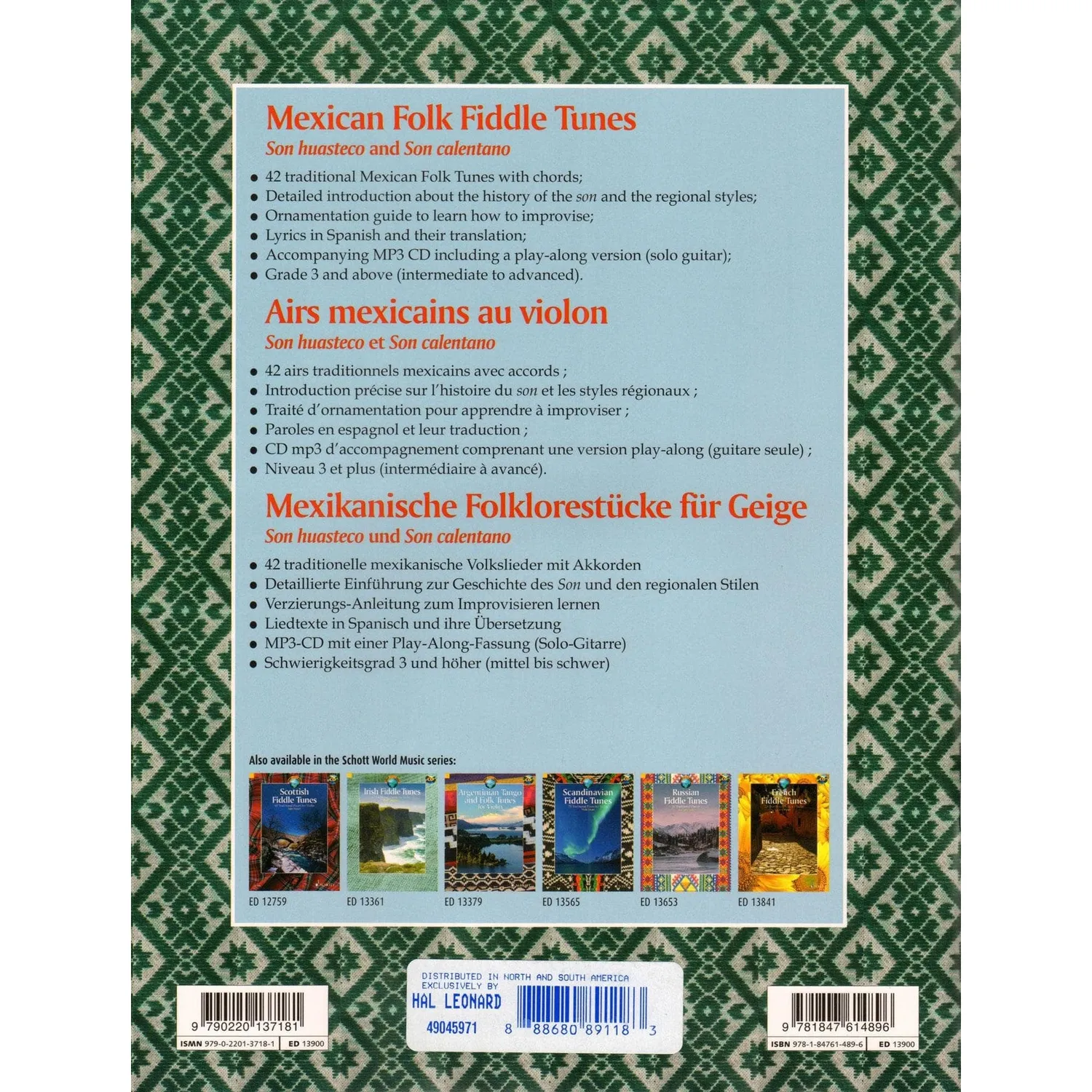 Mexican Folk Fiddle Tunes Noten Violine 42 Stücke