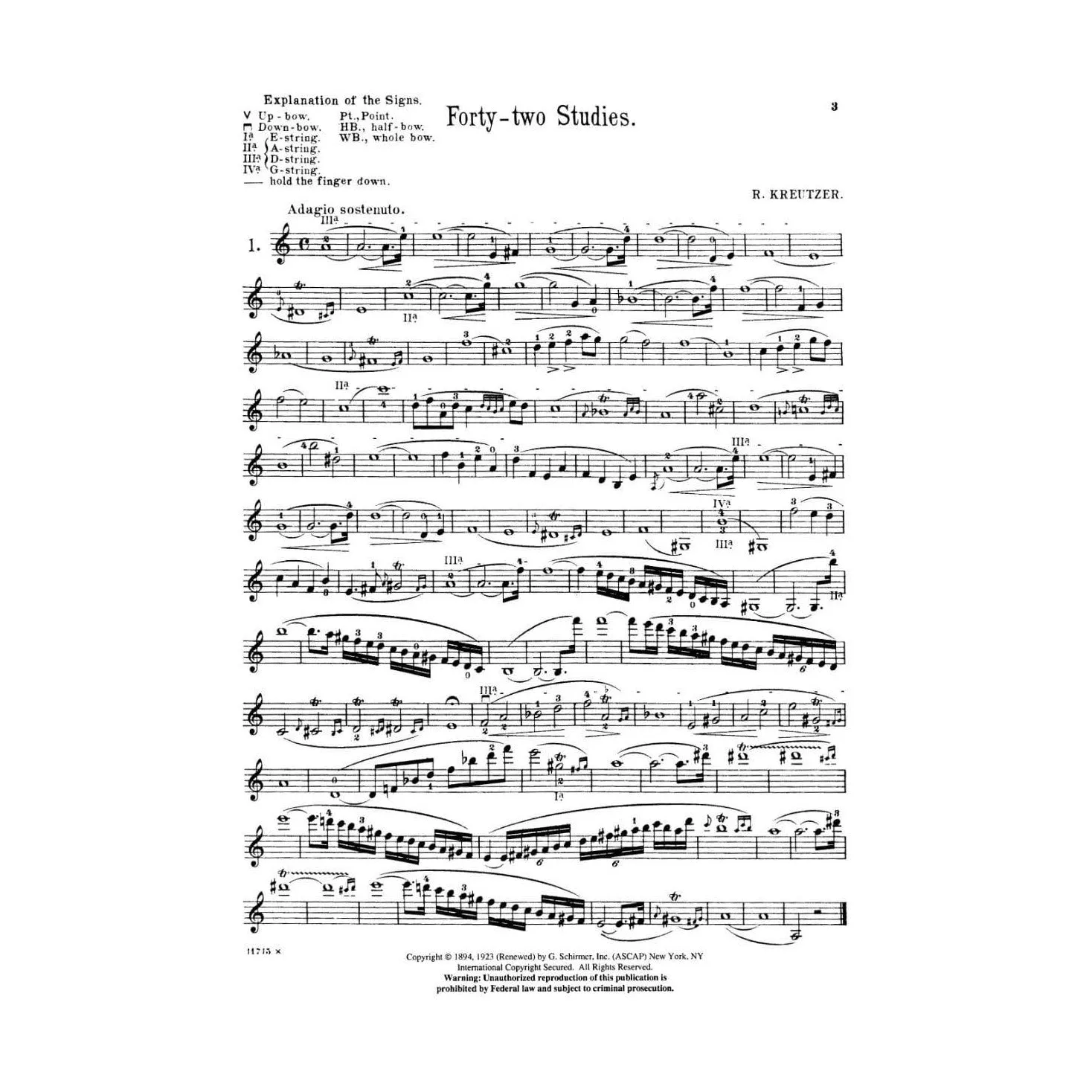 Shar Music Kreutzer 42 Etüden Violinennoten Singer