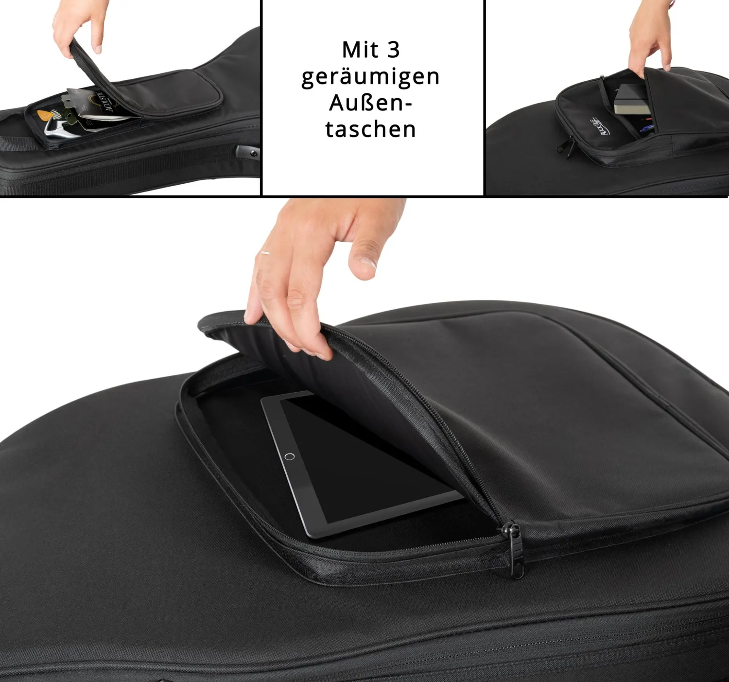 Rocktile WGSC-4122BK Gigbag Westerngitarre Schwarz 2 cm Polster