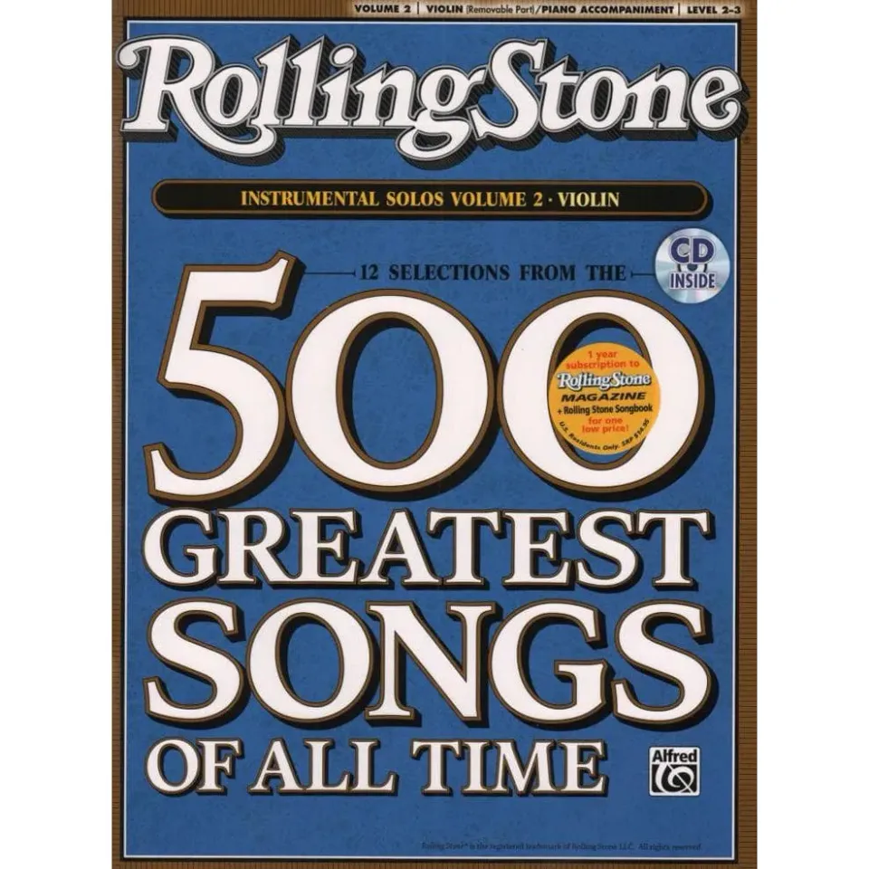 Alfred Rolling Stone 500 Songs Vol.2 Violine Klavier +CD