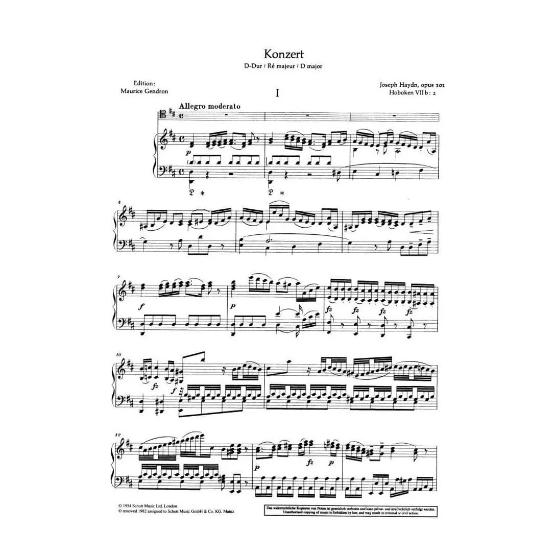 Schott Haydn Konzert D-Dur Hob VIIb:2 Cellonoten