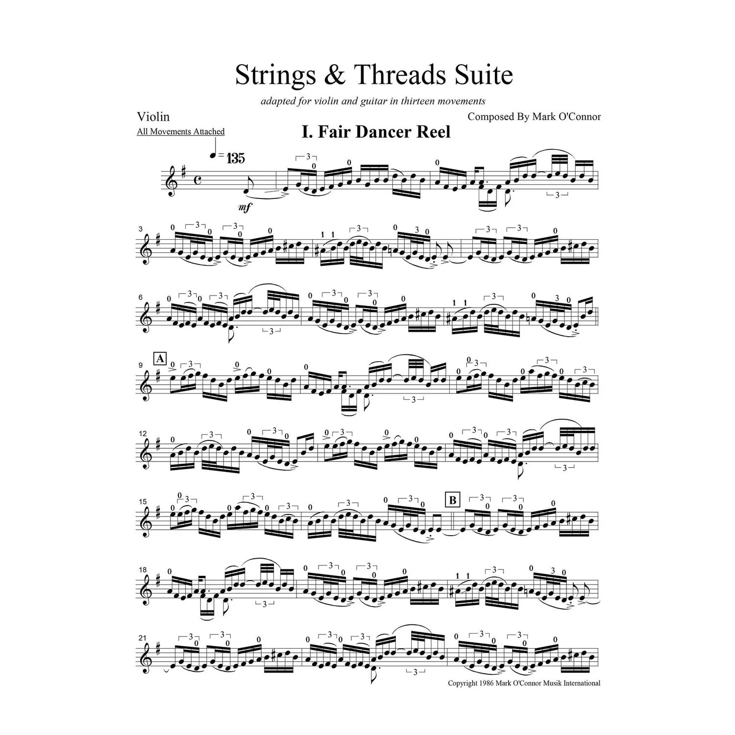 Mark O'Connor Strings & Threads Suite Noten Violine Download