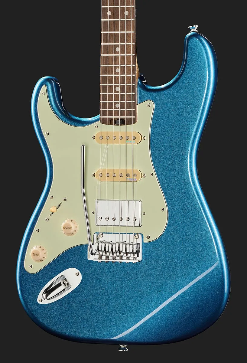 Harley Benton ST-Modern Plus HSS E-Gitarre Links Blau