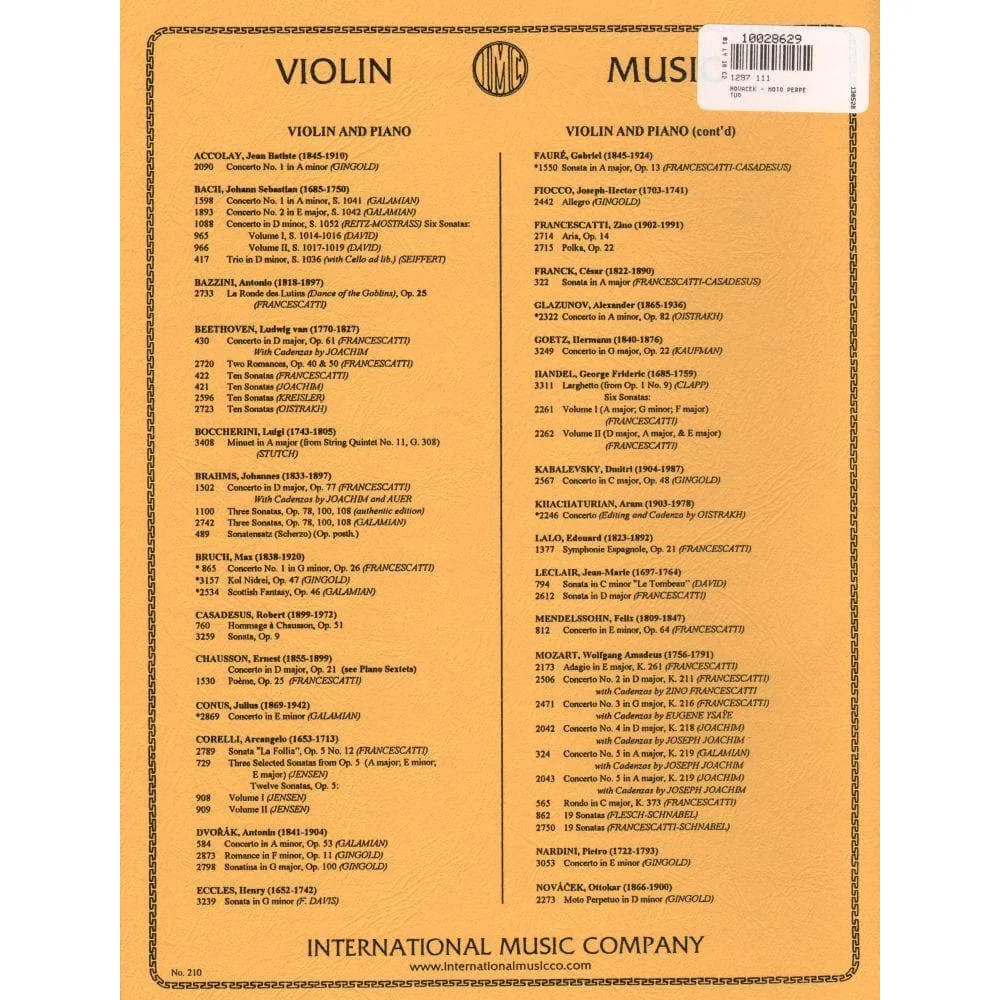 International Novacek Moto Perpetuo Noten Violine Klavier