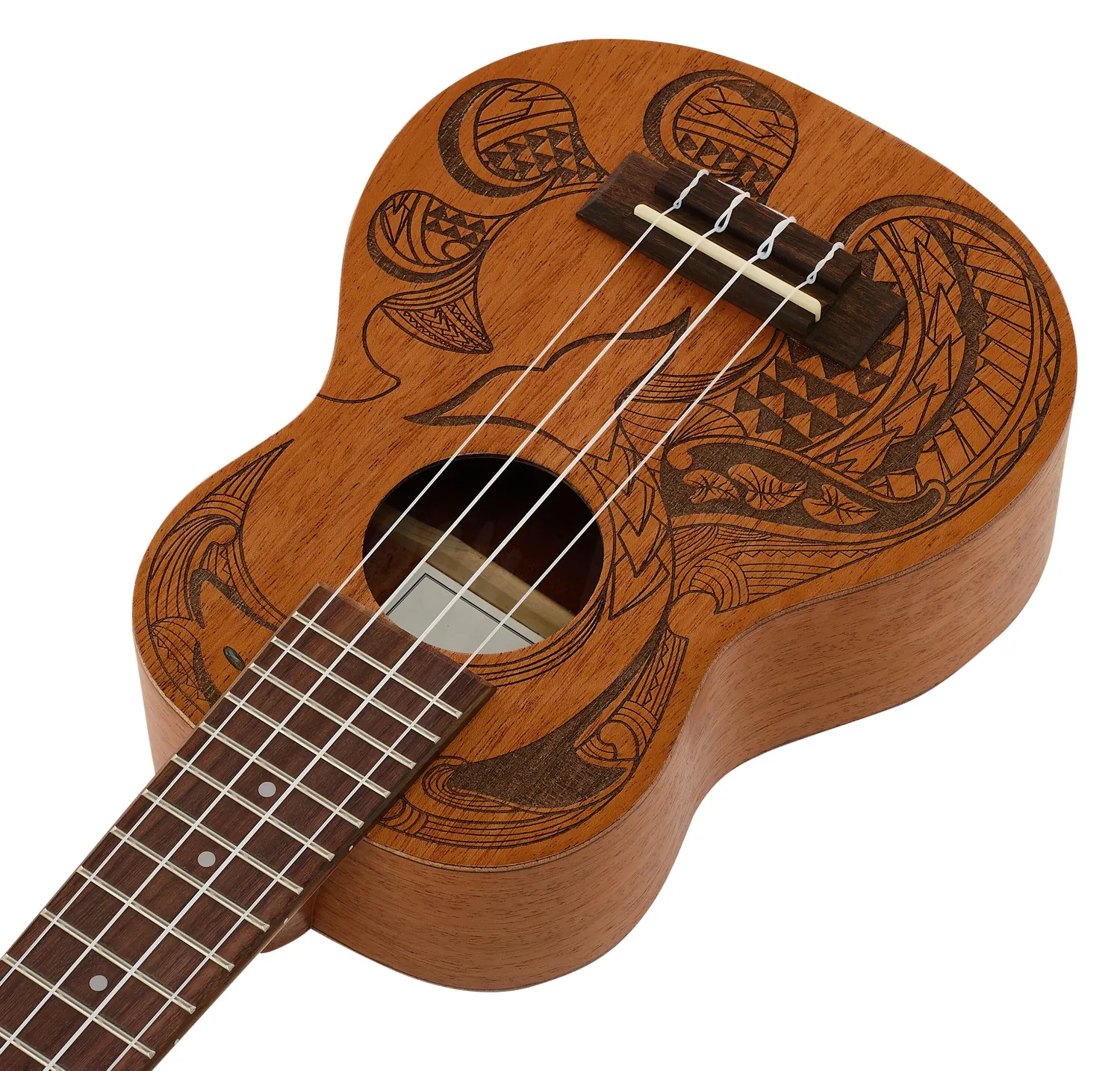 Harley Benton Hawaii Dolphin Tattoo Sopran-Ukulele Mahagoni