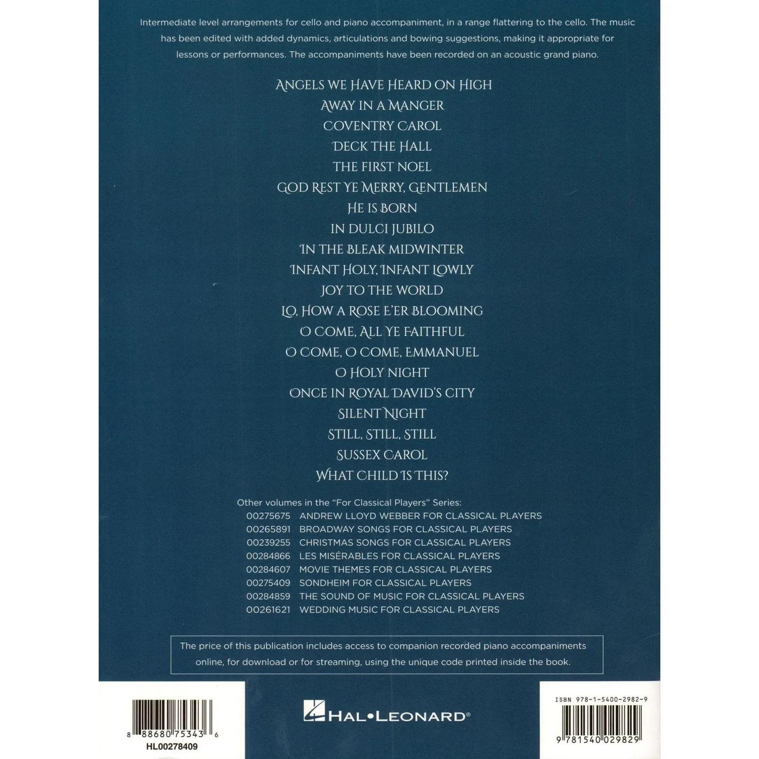 Shar Music Favorite Christmas Carols Cello Noten für Cello & Klavier