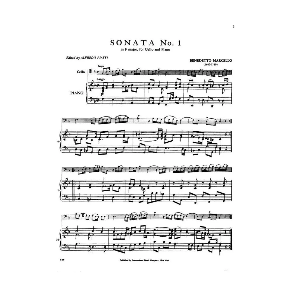 Shar Marcello 2 Sonaten Noten Cello Klavier F-Dur