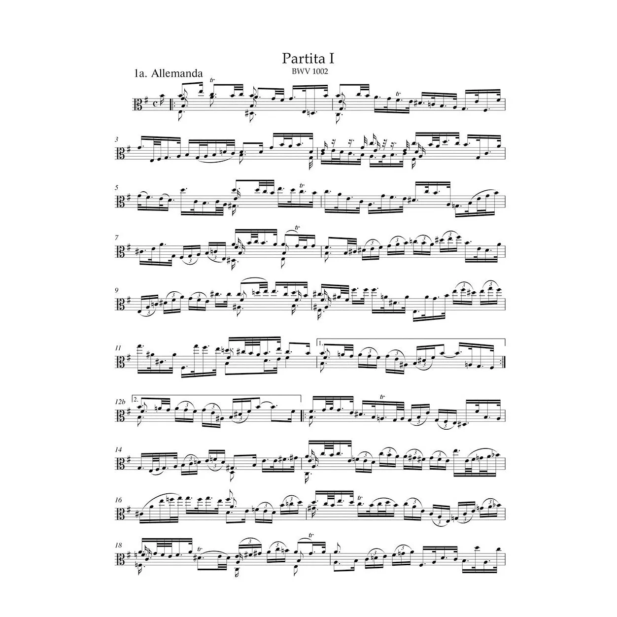 Bärenreiter Bach BWV 1001-1006 Noten für Viola solo