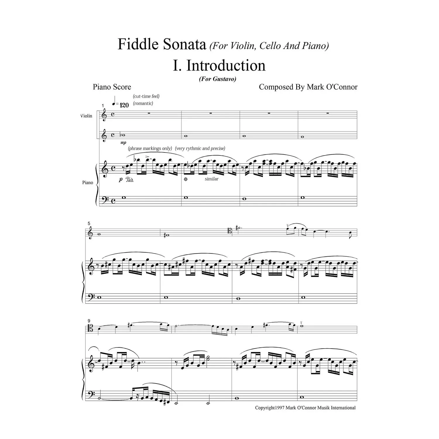 Shar Music O'Connor Fiddle Sonata Noten Trio Download