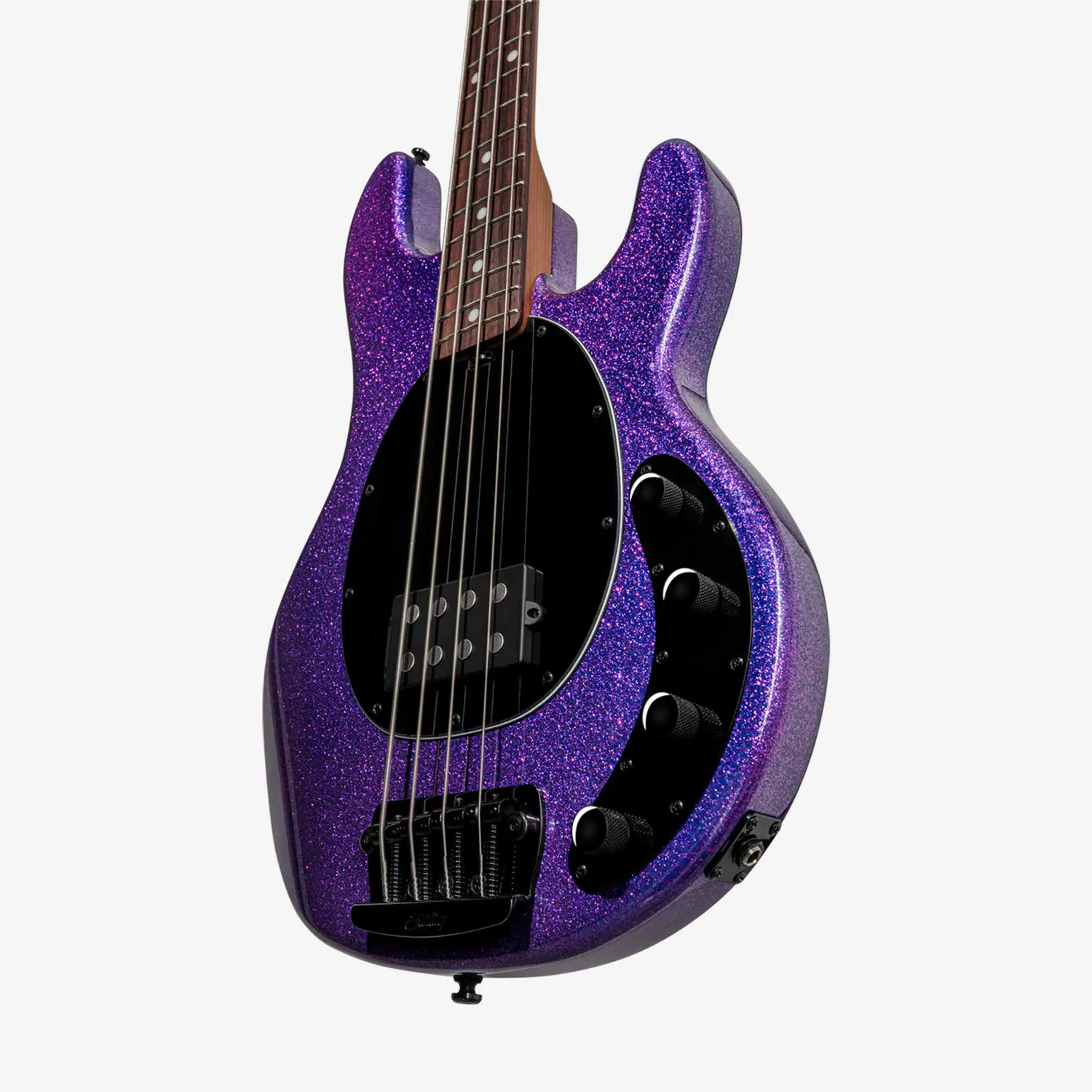 Sterling StingRay RAY34 E-Bass Purple Sparkle aktiv
