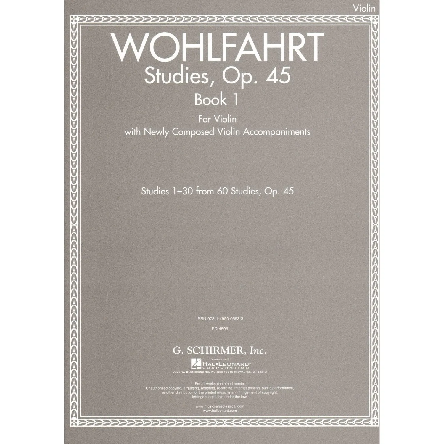 Shar Music Wohlfahrt Op. 45 Buch 1 Noten Violine 1-30
