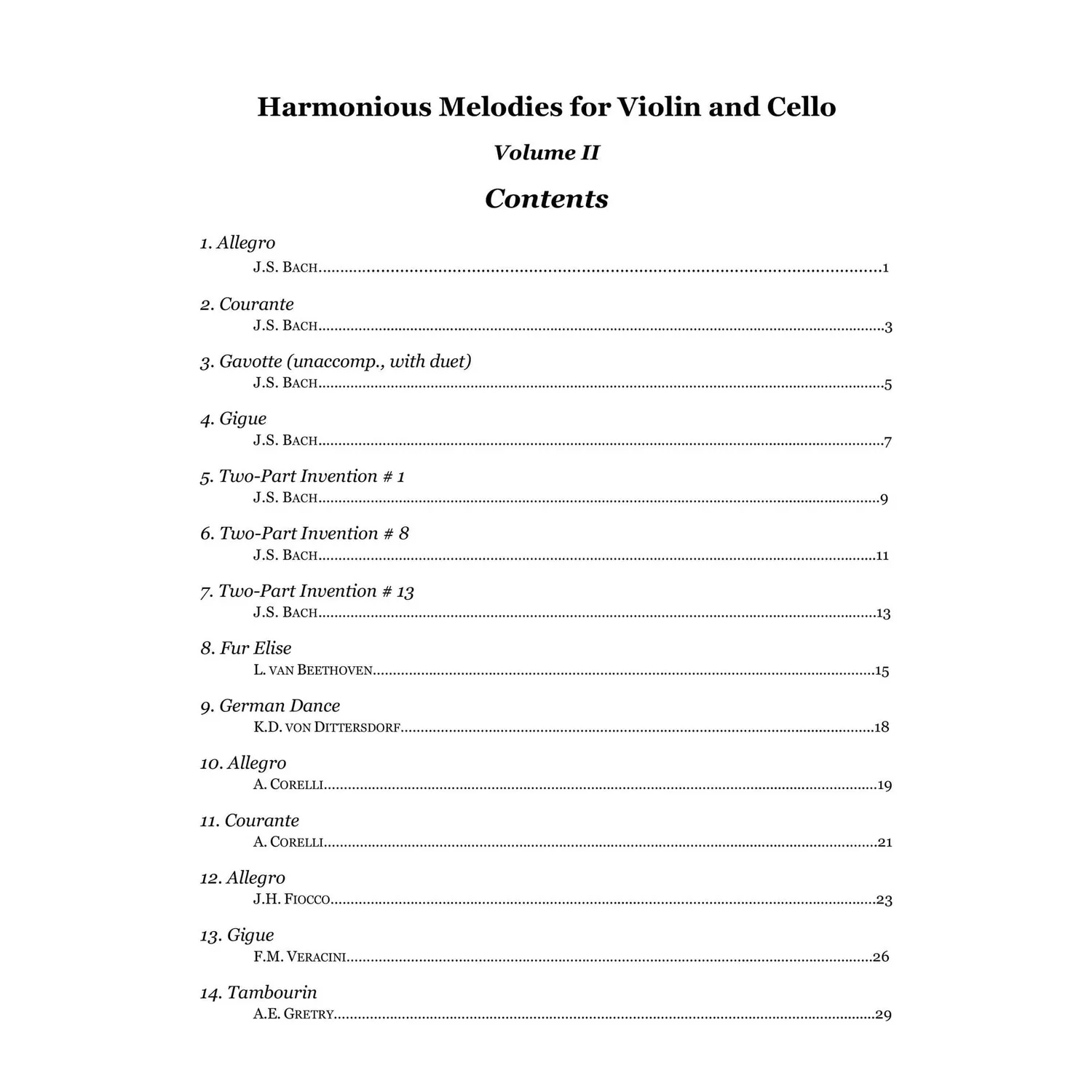 Yasuda Harmonious Melodies Vol. II Violine Cello Download
