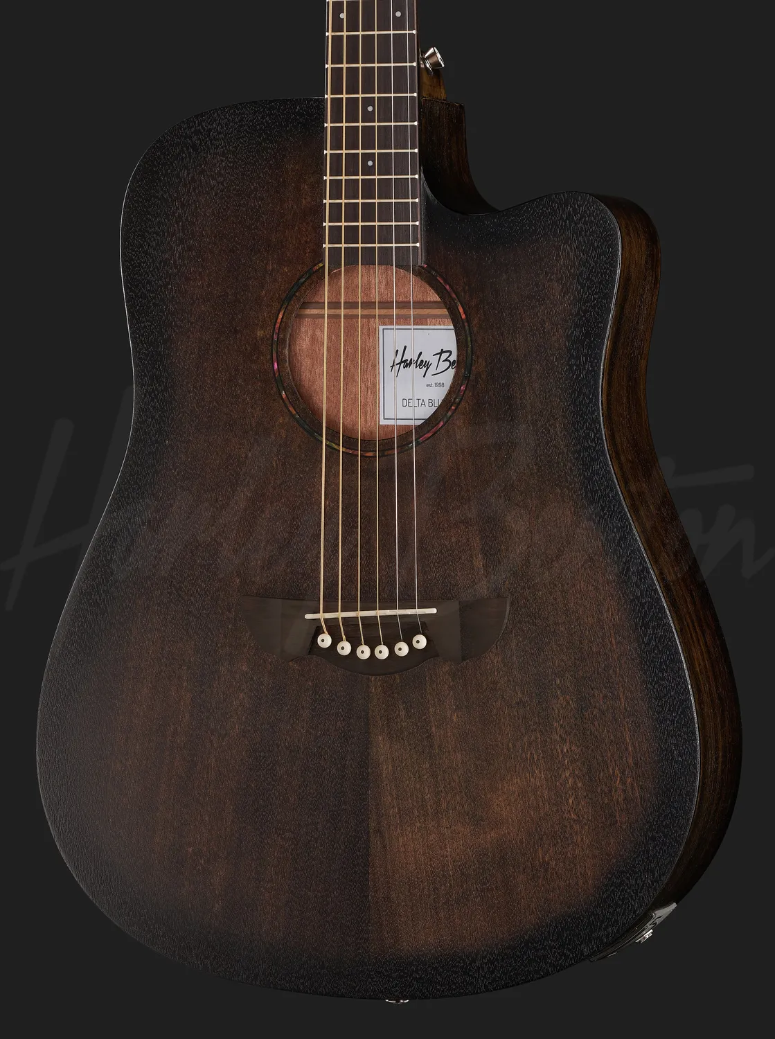 Harley Benton Delta Blues DCE Westerngitarre Mahagoni Cut