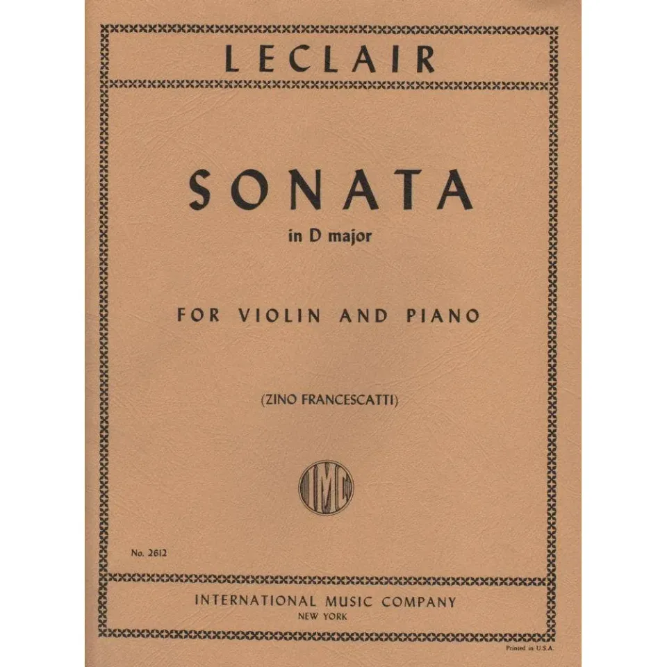 International LeClair Sonate D-Dur Op 9 Nr 3 Violinnoten