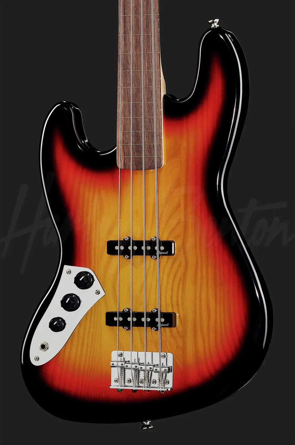 Harley Benton JB-40FL LH Fretless E-Bass Sunburst Linkshänder