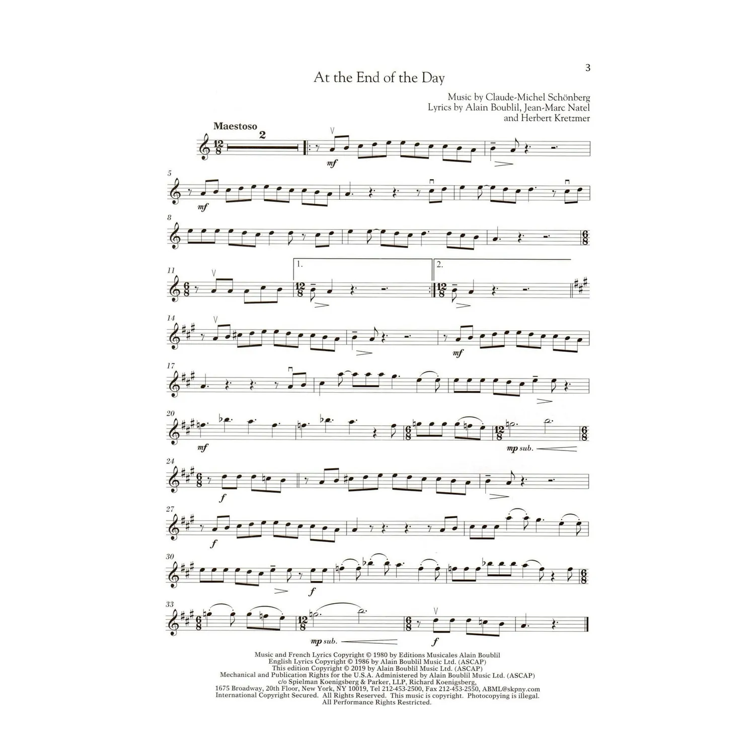 Hal Leonard Les Misérables Noten Violine Klavier mit Audio