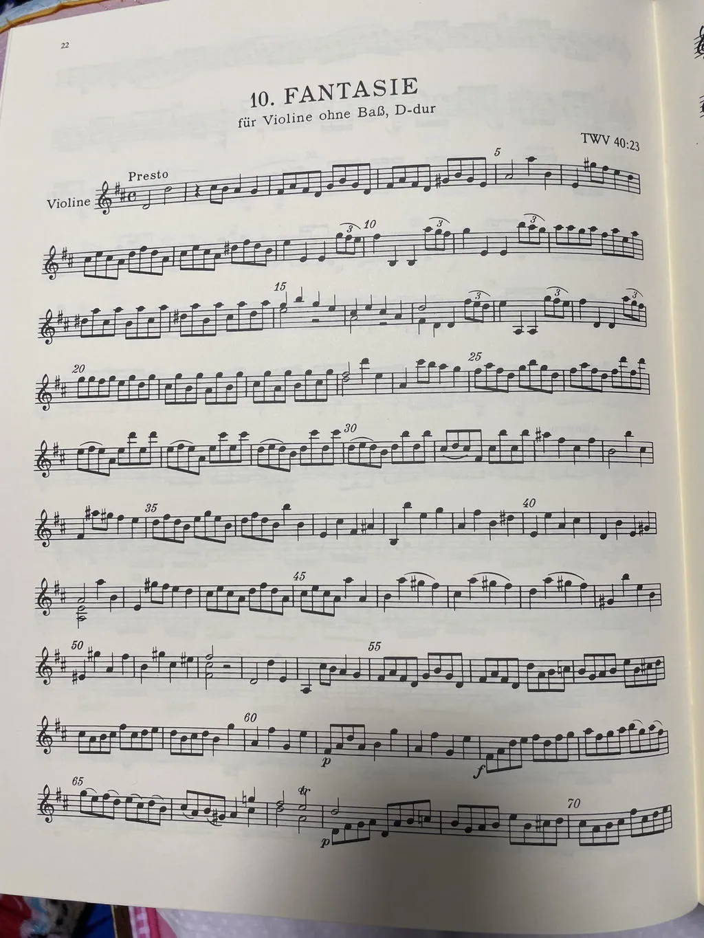 Shar Music Telemann 12 Fantasien TWV 40 Violine Solo Noten