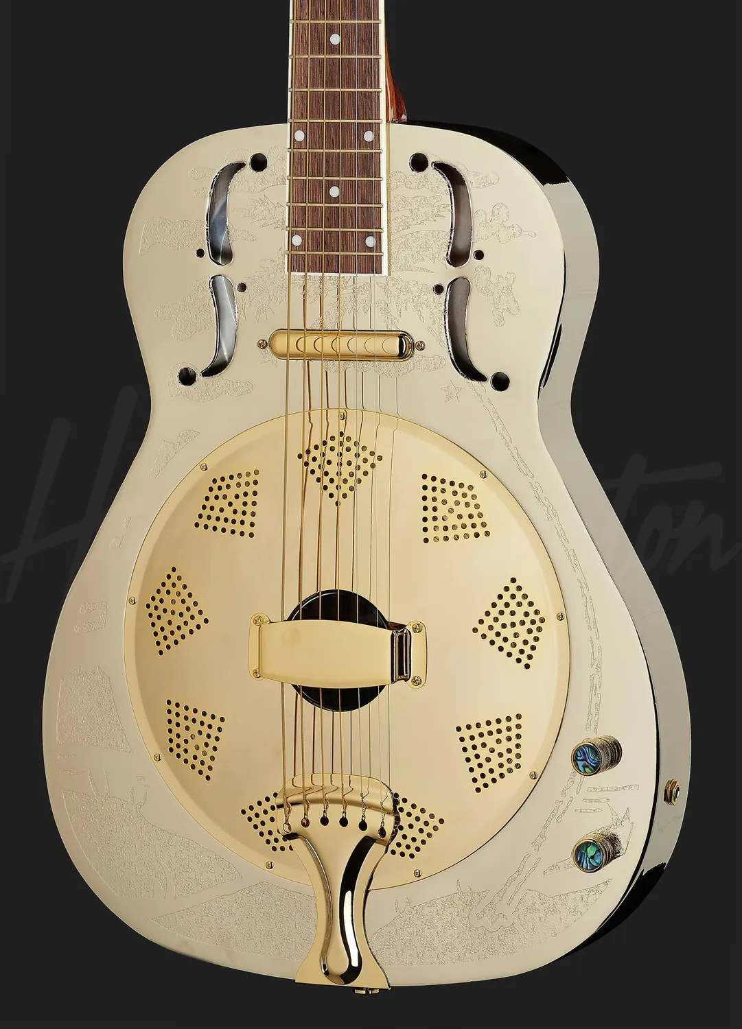 Harley Benton Delta Blues CLR-ResoElectric Resonatorgitarre Metall