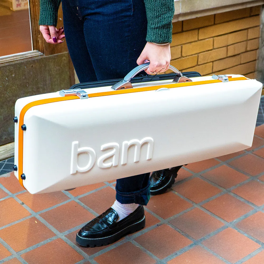 BAM Graffiti Hightech Violinkoffer 4/4 weiß-orange eckig