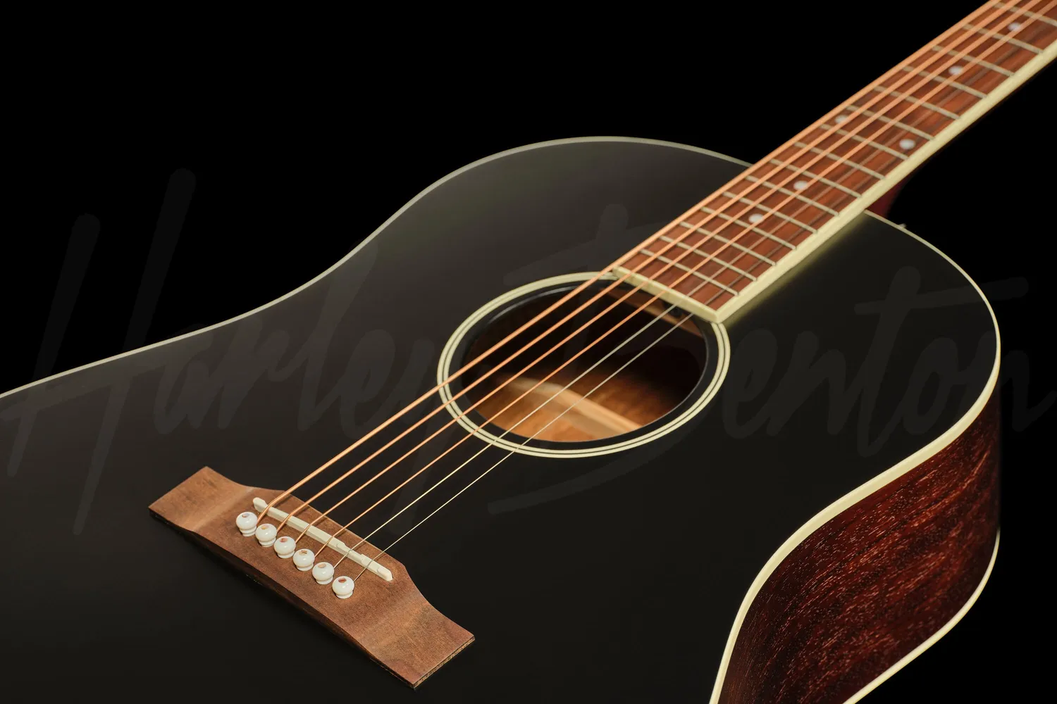 Harley Benton Bluegrass HBJ-45E Westerngitarre schwarz Tonabnehmer