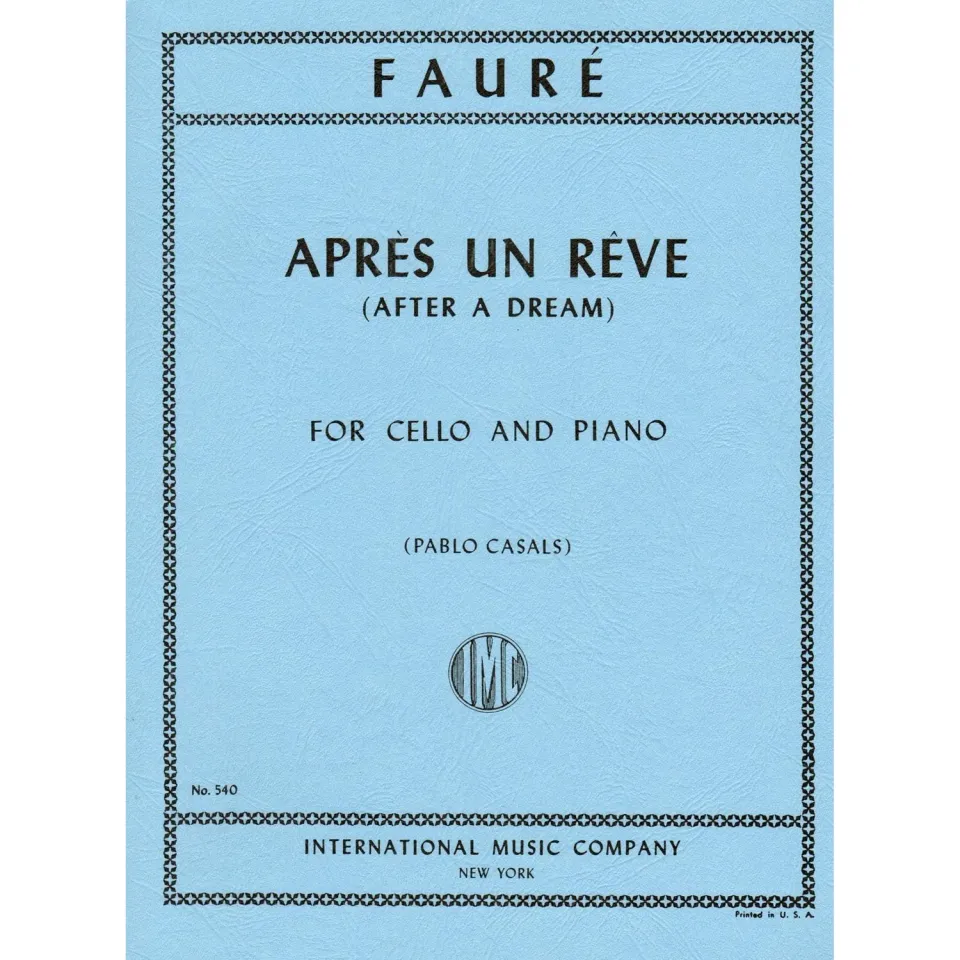 Shar Music Fauré Après un Rêve op. 7 Nr. 1 Cello Noten