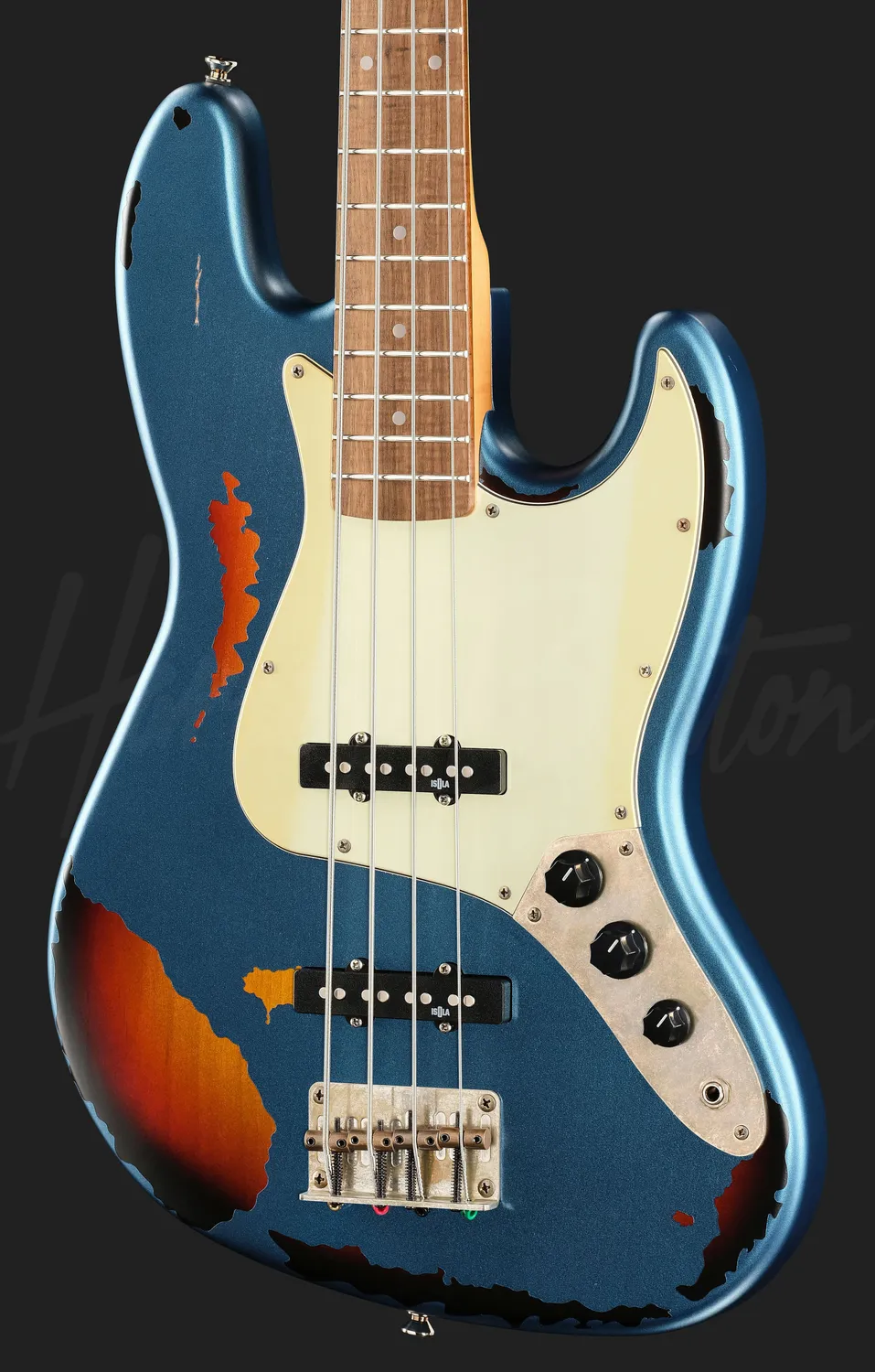 Harley Benton JB-62HA LPB over SB E-Bass Erle aged