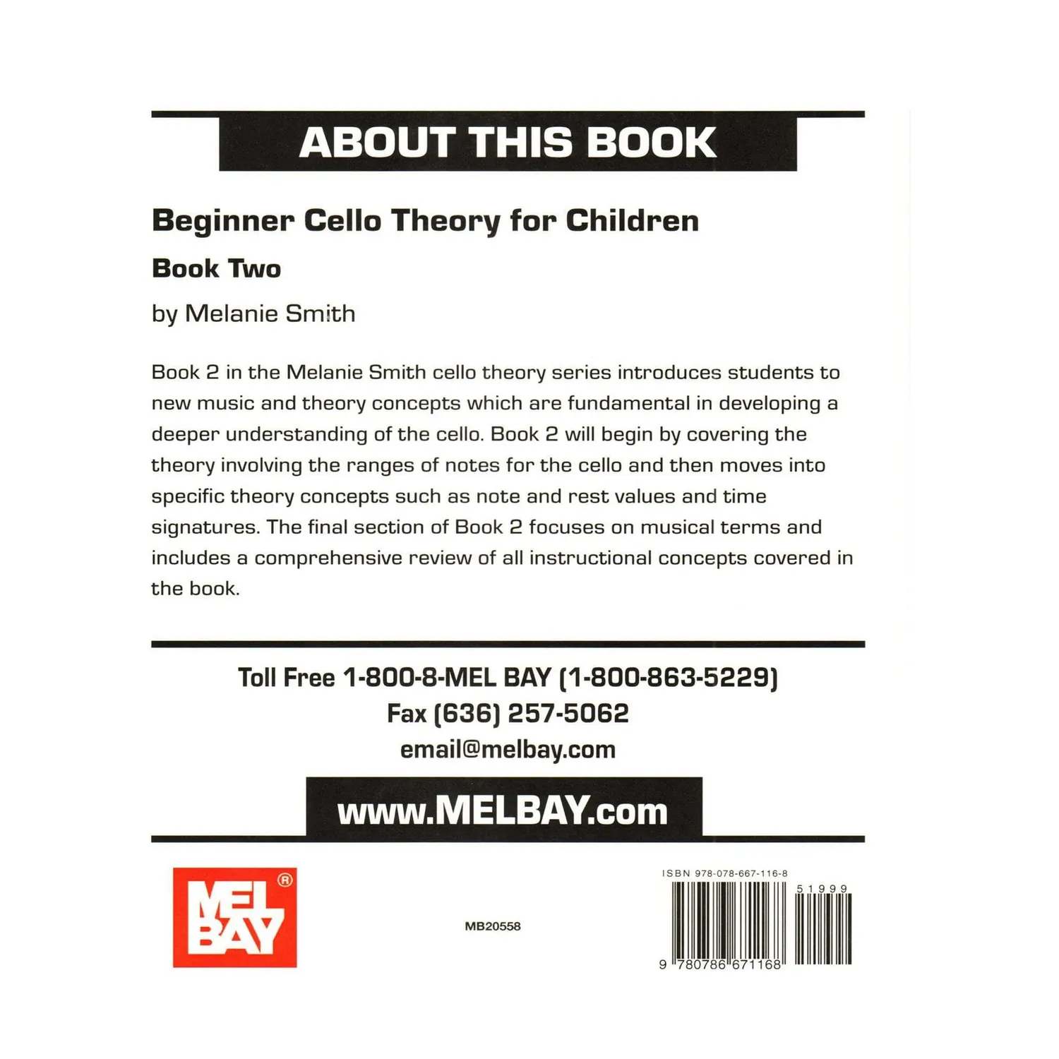 Mel Bay Beginner Cello Theory Notenheft Kinder Band 2