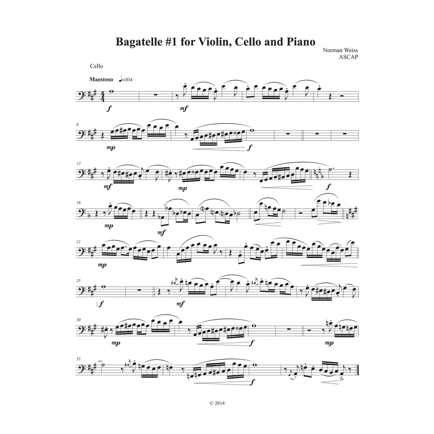 Weiss Six Bagatelles Klaviertrio Noten Download