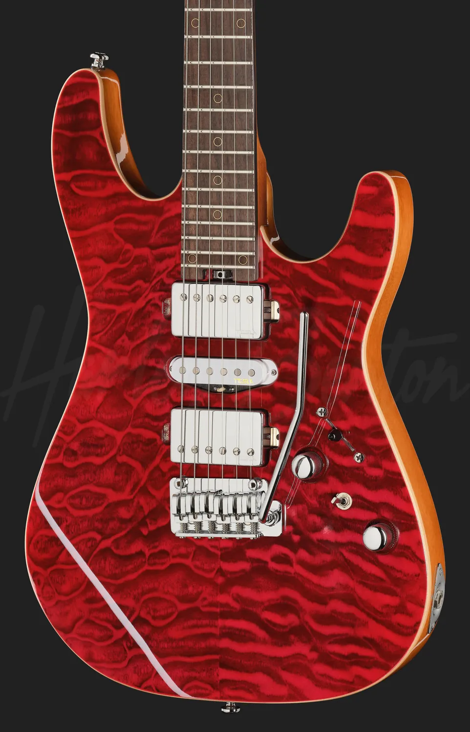 Harley Benton Fusion-IV HSH RW QRG E-Gitarre Quilt