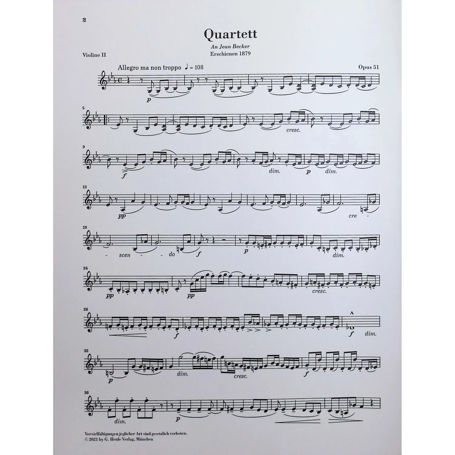 Henle Dvořák Streichquartett Es-Dur Op.51 Noten